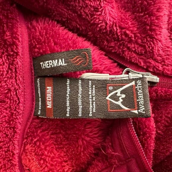Avalanche Dark Pink Fleece Zip Up Jacket Size Medium SO SOFT! - Picture 4 of 4